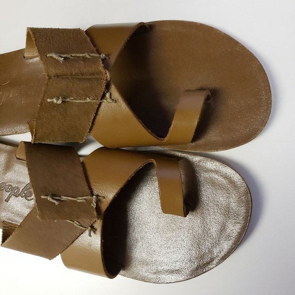 Free People Brown Sandals Minimalist Summer Style - Picture 11 of 14